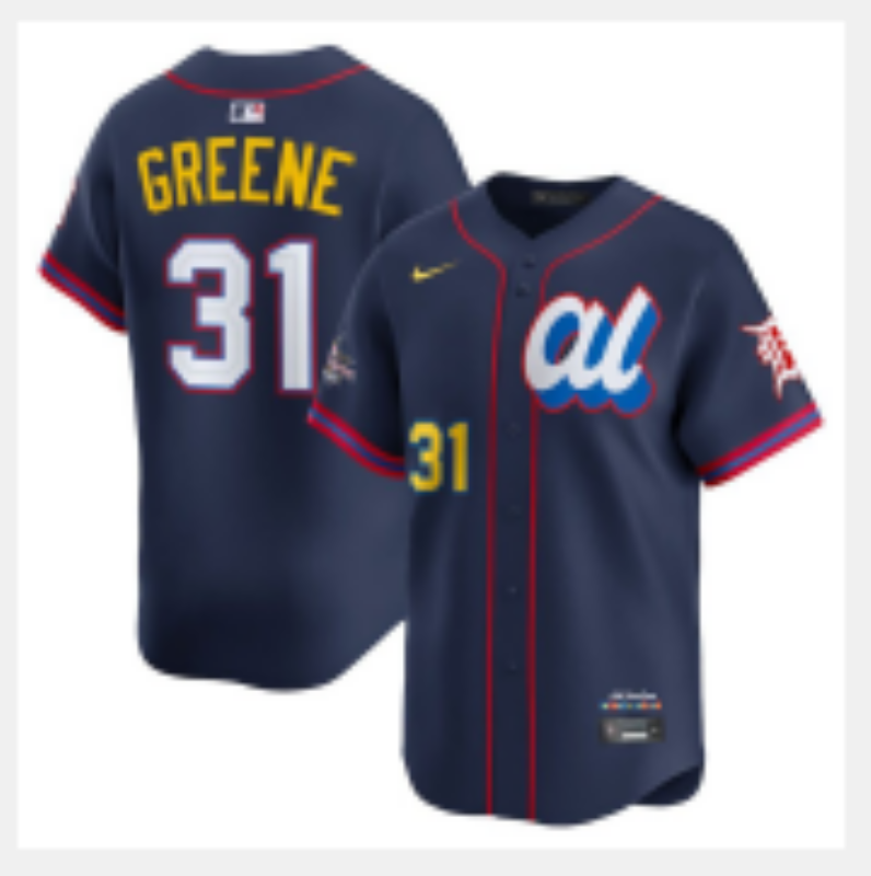 Men 2025 Detroit Tigers #31 Greene blue Game Nike MLB All Star Jersey 011->detroit tigers->MLB Jersey